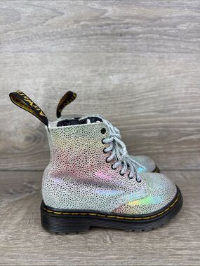 Dr Martens 1460 Pascal Iridescent 8-Eye Toddler Girl Sz 7 Rainbow Boots